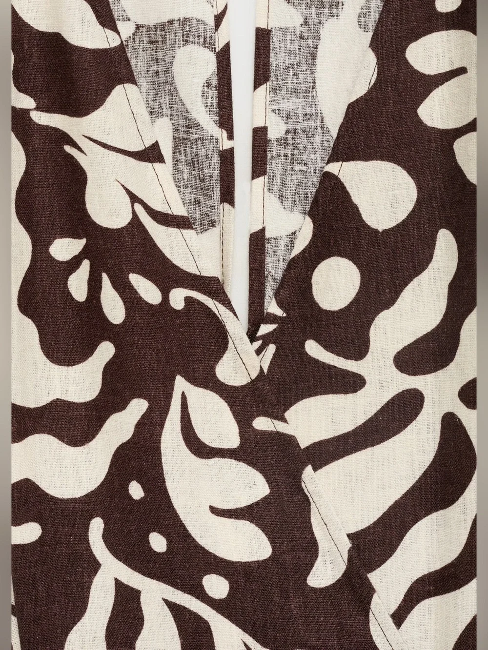 Mango Brown printed linen jumpsuit with belt NWT